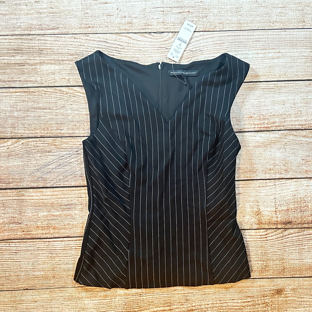 White House Black Market NWT Striped Bodice Sleeveless Top - Picture 6 of 9